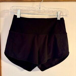 Lululemon Speed Up Short 4" Black Size 2 Built-In Liner Zip Pocket